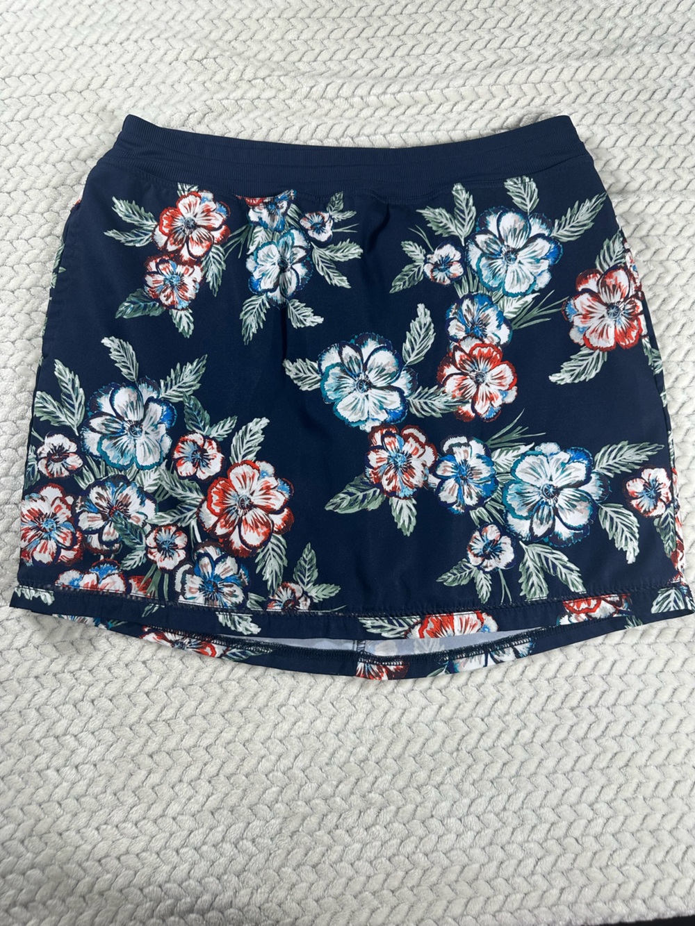 St John's Bay Skort Womens L Blue Floral Active Tennis Golf Athletic Skirt